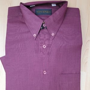 Men's Long Steve Dress Shirt 39- 176/182  Burgundy